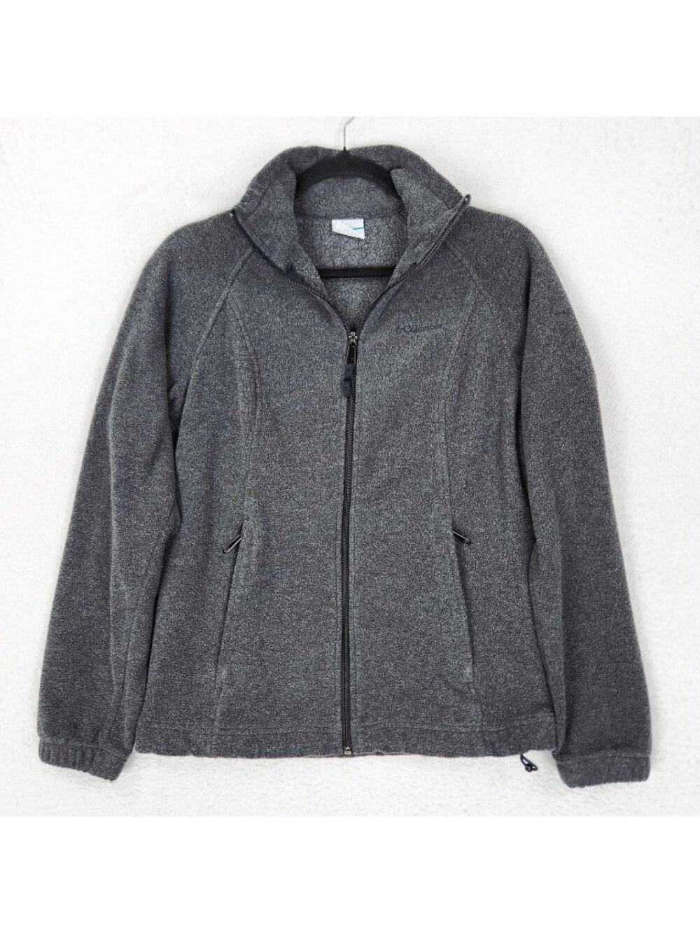Columbia Jacket Womens Small Gray Fleece Full Zip Pockets Classic Hiking Casual